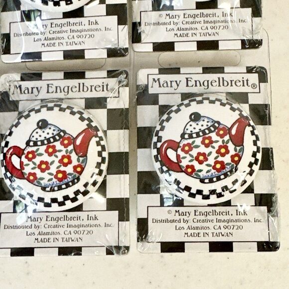 Mary Engelbreit Vintage Drawer‎ Pulls Teapot Set Of 6  New In Original Packaging - Picture 6 of 7